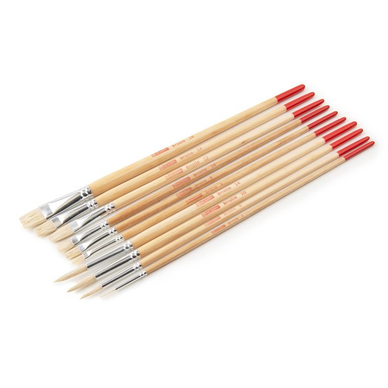 Art Creation hog bristle brushes for oil and acrylic 10pcs