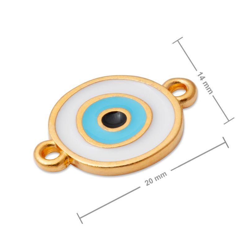 Manumi spojovací díl oko v kulatém rámečku 20x14mm pozlacený