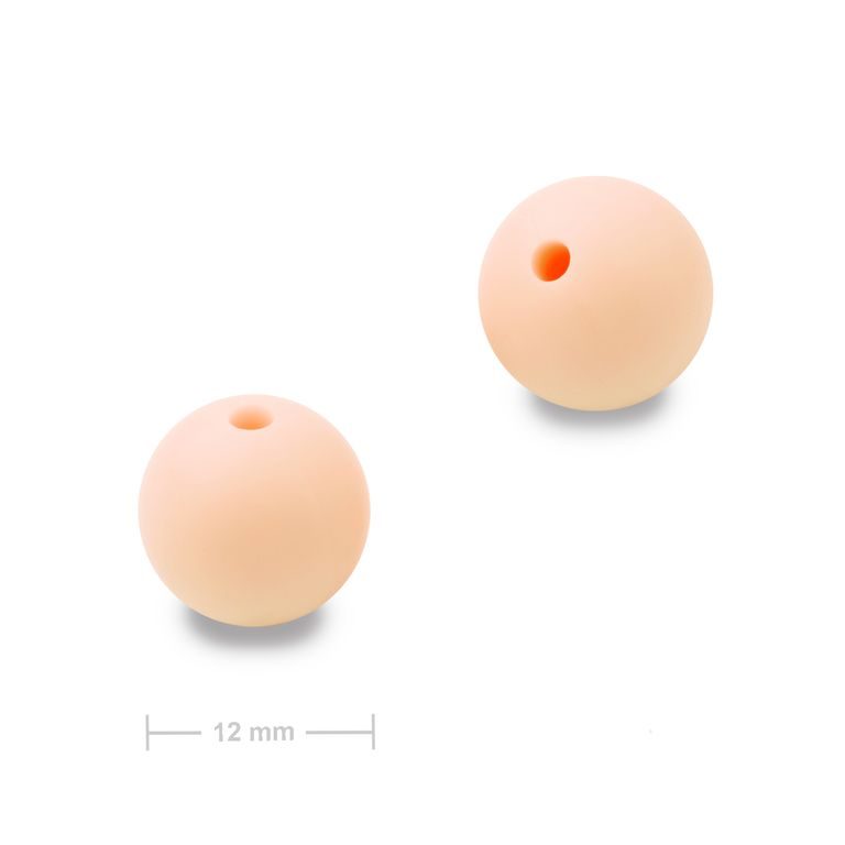Silikonové kulaté korálky 12mm Sweet Peach