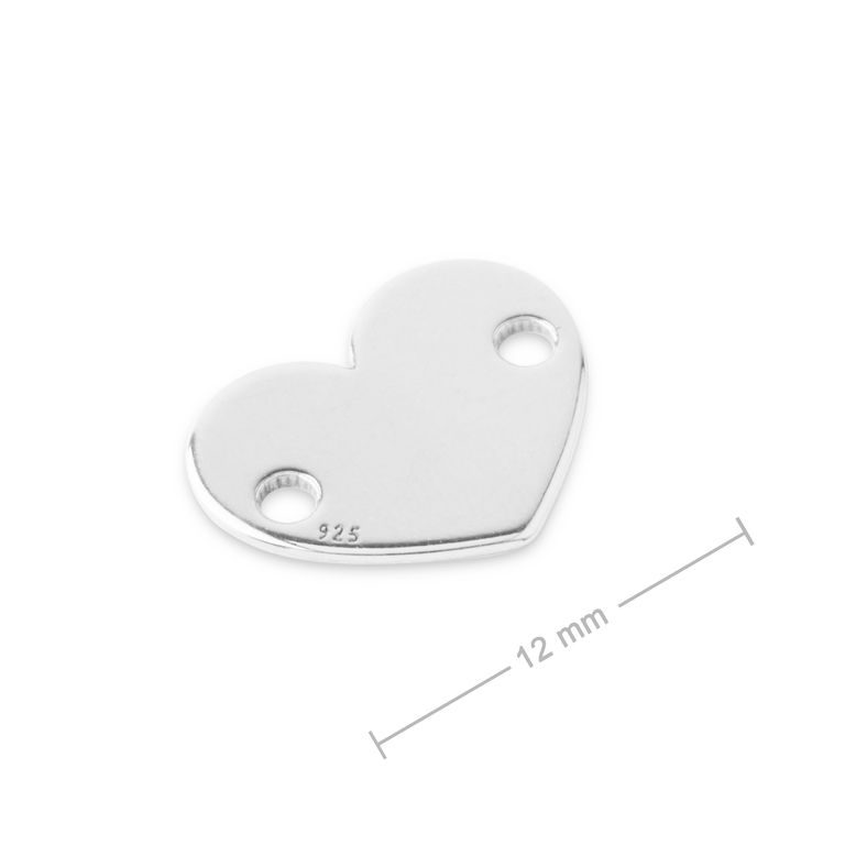 Silver connector heart 12mm No.758