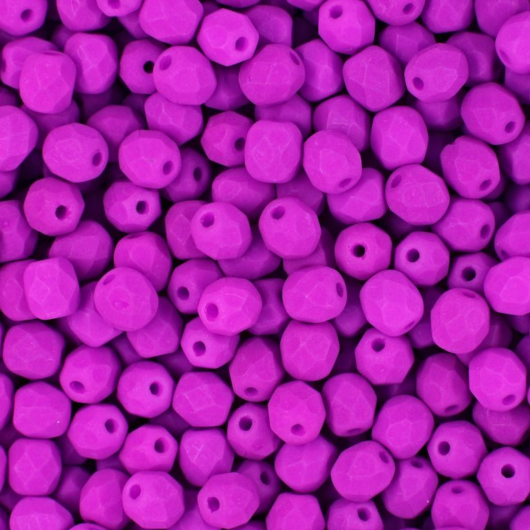 Manumi české broušené korálky 4mm Neon Dark Purple