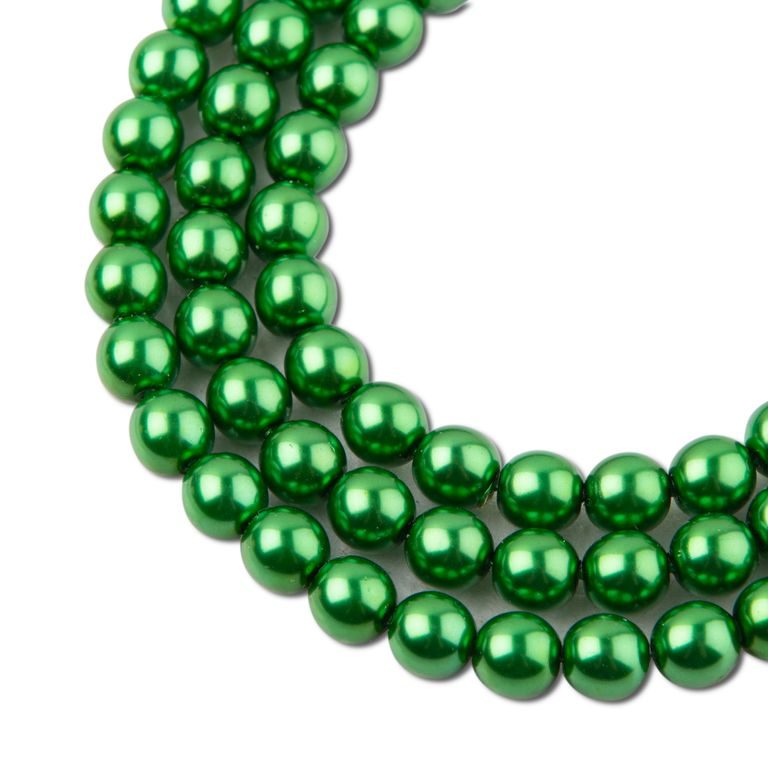 Glass pearls 6mm green