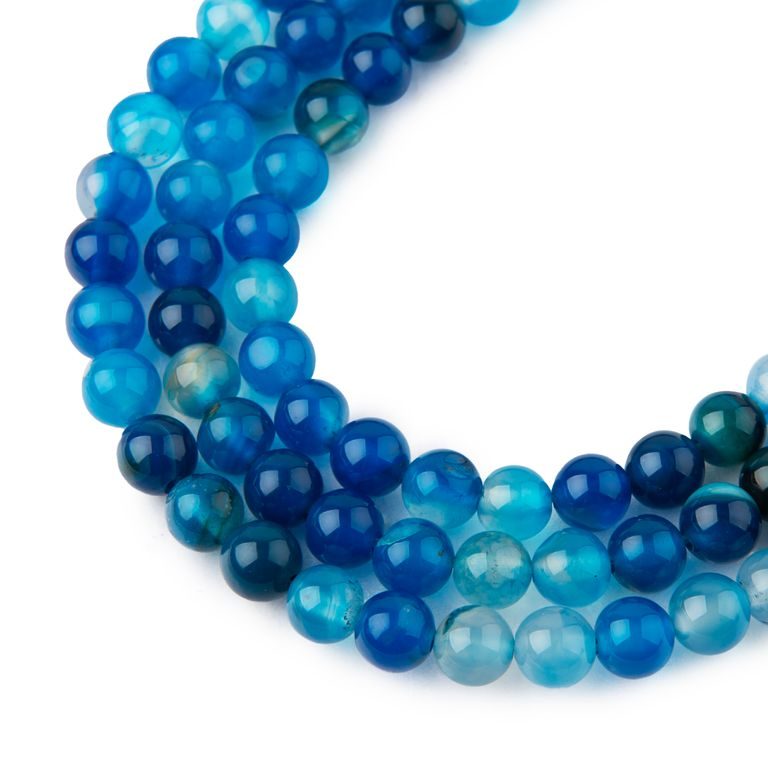 Sky Blue Banded Agate beads 6mm