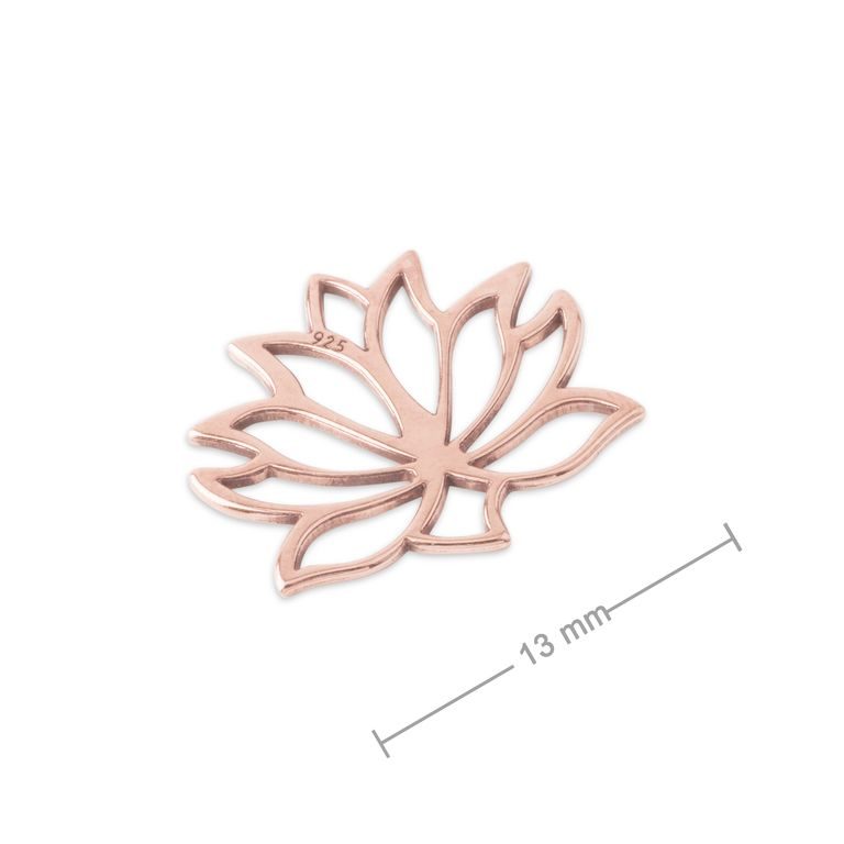 Silver connector lotus rose gold-plated 13mm No.803