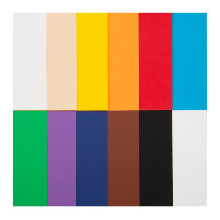 Set of coloured papers with rough surface 24x34cm 24 sheets 150g/m²