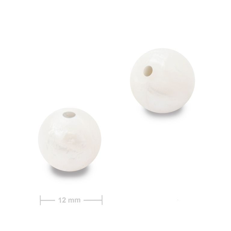Silicone round beads 12mm Pearl White