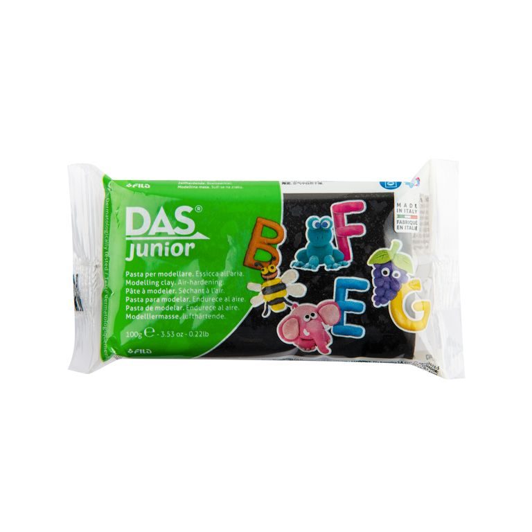 DAS Junior Self-hardening clay 100g black