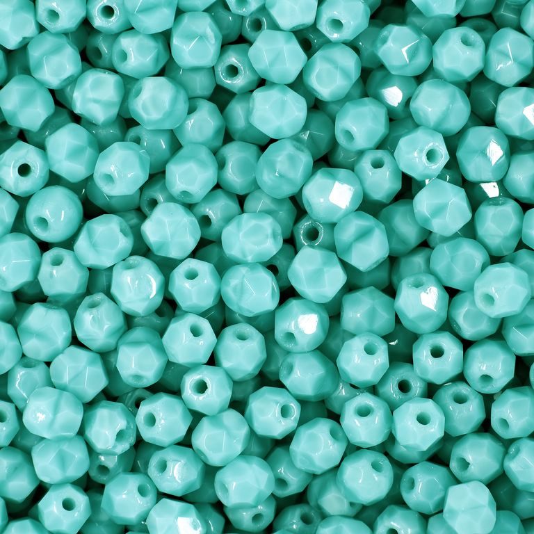 Manumi české broušené korálky 4mm Opaque Azure Turquoise