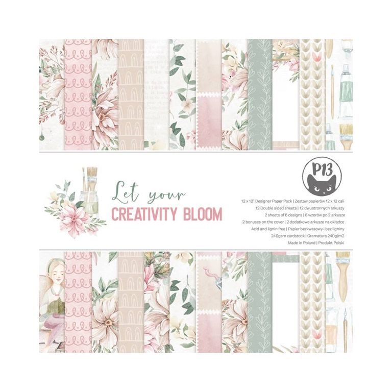 Set of double-sided papers for scrapbook 30x30cm 12 sheets P13 Let your Creativity bloom