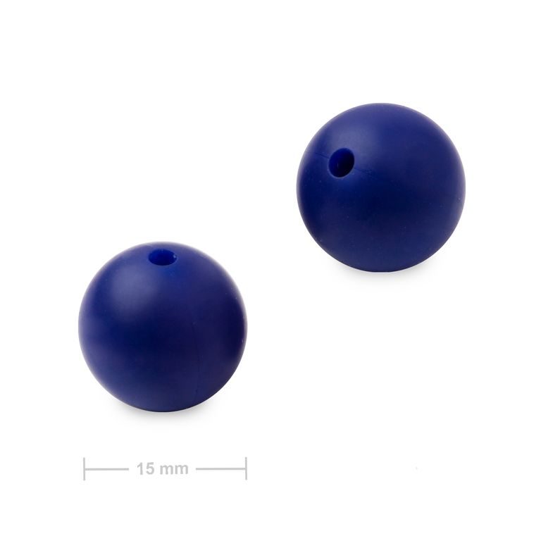 Silicone round beads 15mm Navy Blue