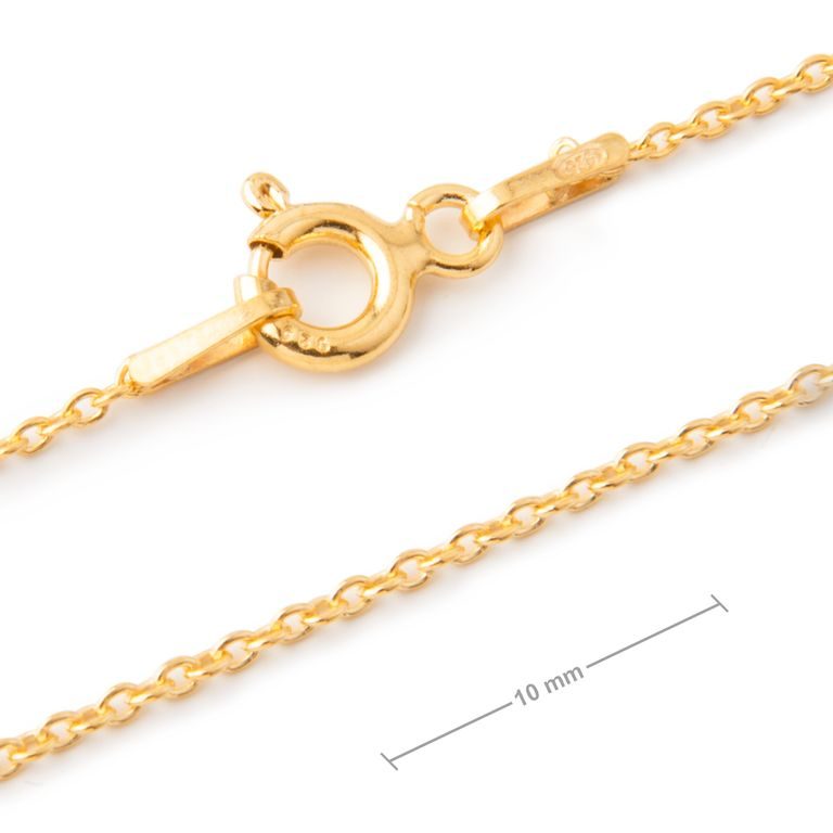 Silver chain with a clasp 45cm plated with 24K gold No.921