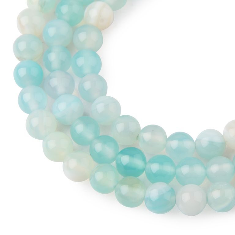 Mint Green Banded Agate beads 8mm
