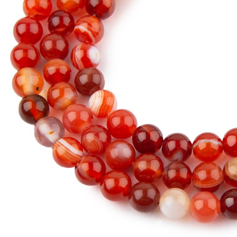 Red Banded Agate beads 8mm