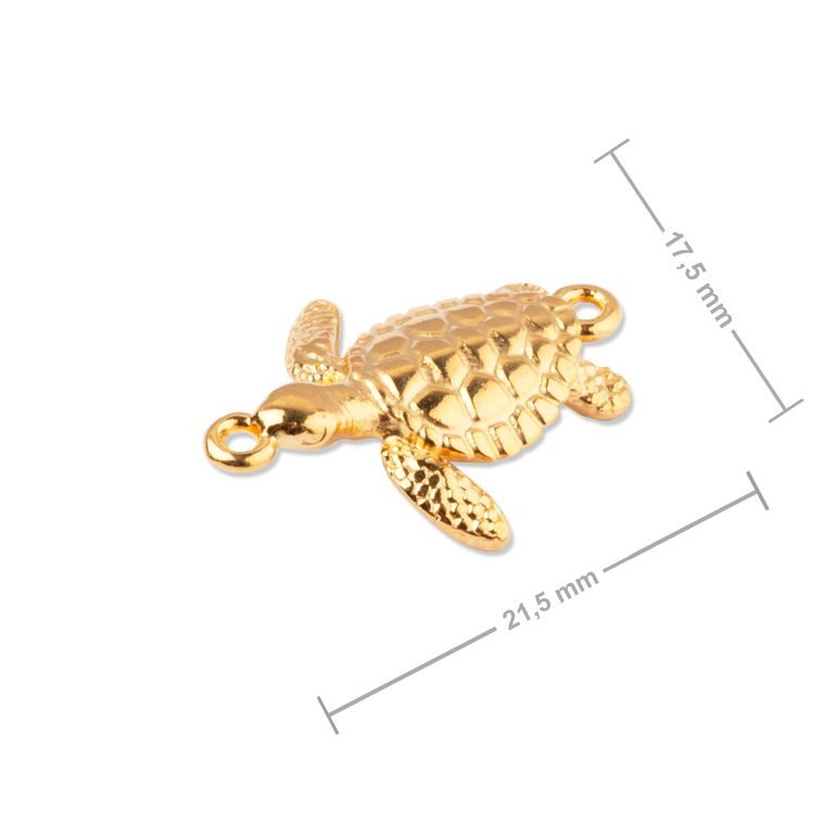Manumi connector turtle 21.5x17.5mm gold-plated