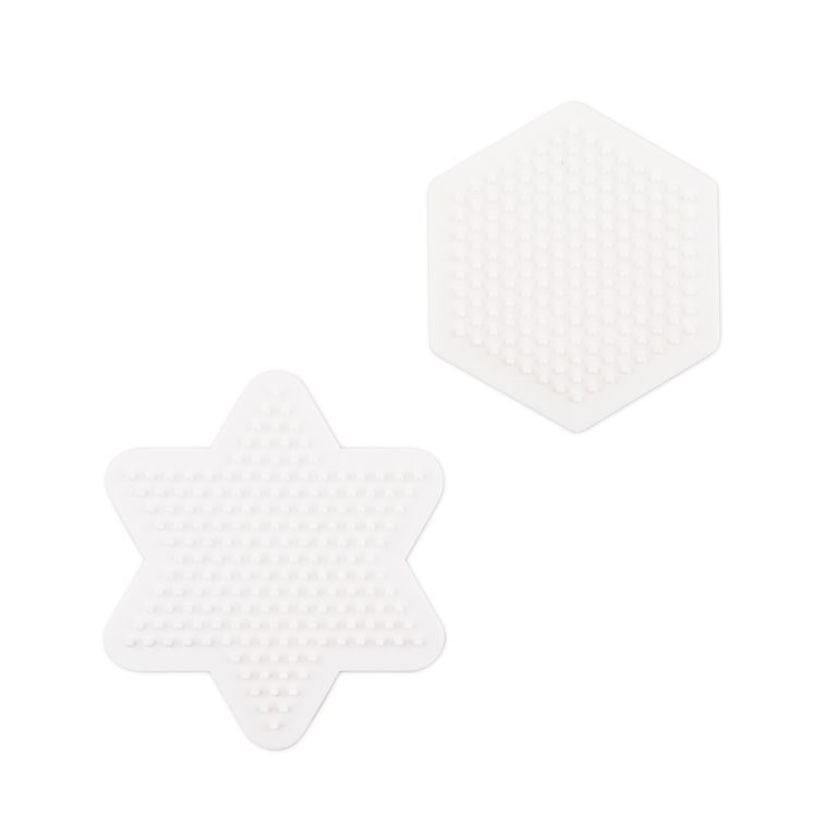 Set of 2 pegboards for ironing beads star and hexagon