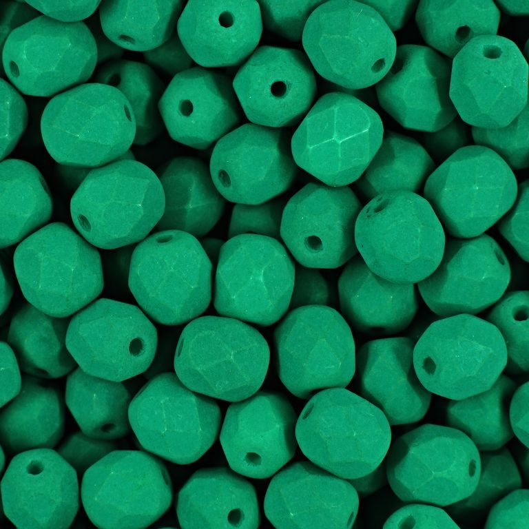 Manumi české broušené korálky 6mm Neon Dark Emerald