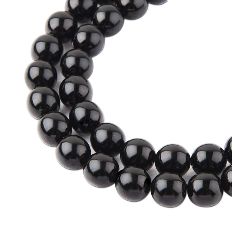 Glass pearls 8mm black