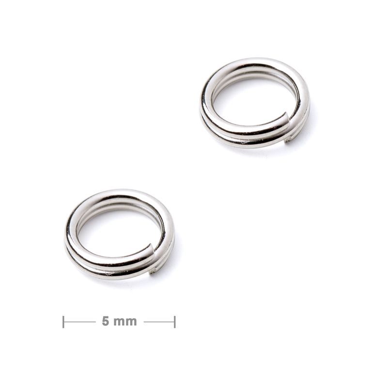 Double split ring 5mm in the colour of silver