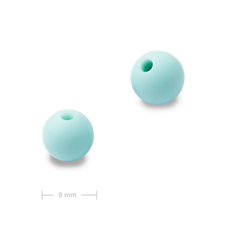 Silicone round beads 9mm Baby Blue