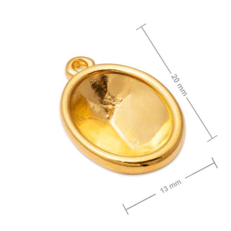 Manumi pendant with a setting for SWAROVSKI 4120 14x10mm gold-plated