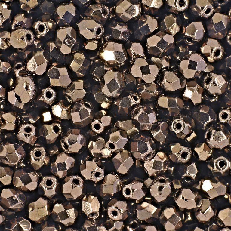 Glass fire polished beads 4mm Dark Bronze