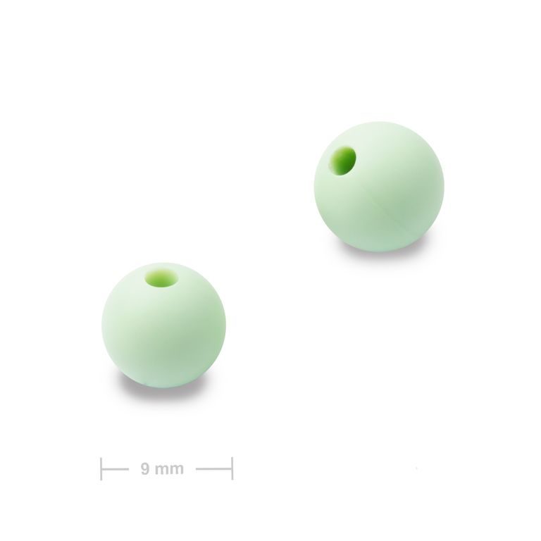 Silicone round beads 9mm Light Sea Green