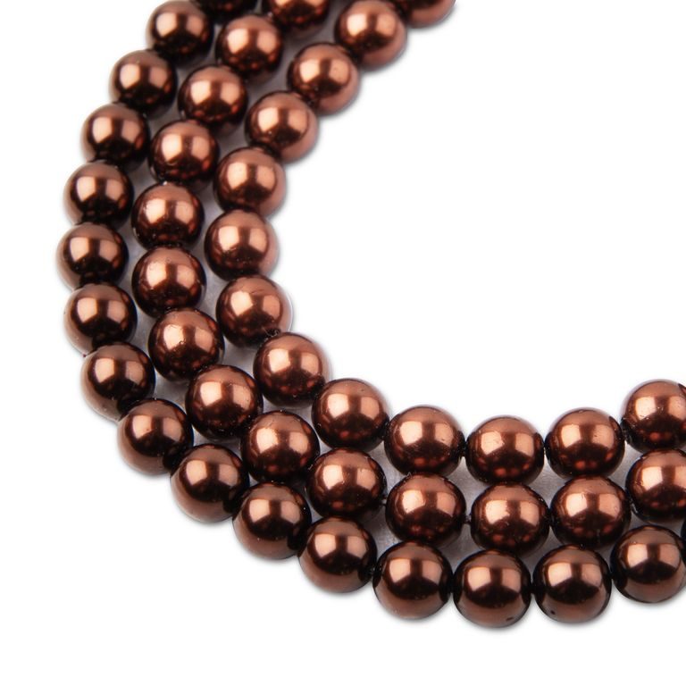 Glass pearls 6mm bronze