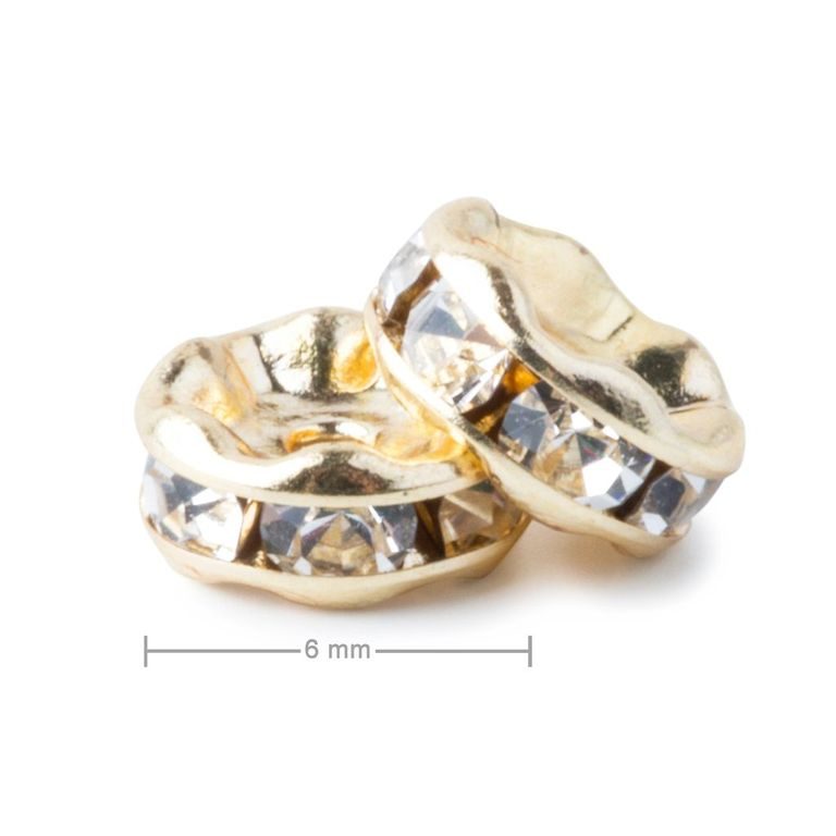 Štrasová rondelka 5mm zlatá Crystal