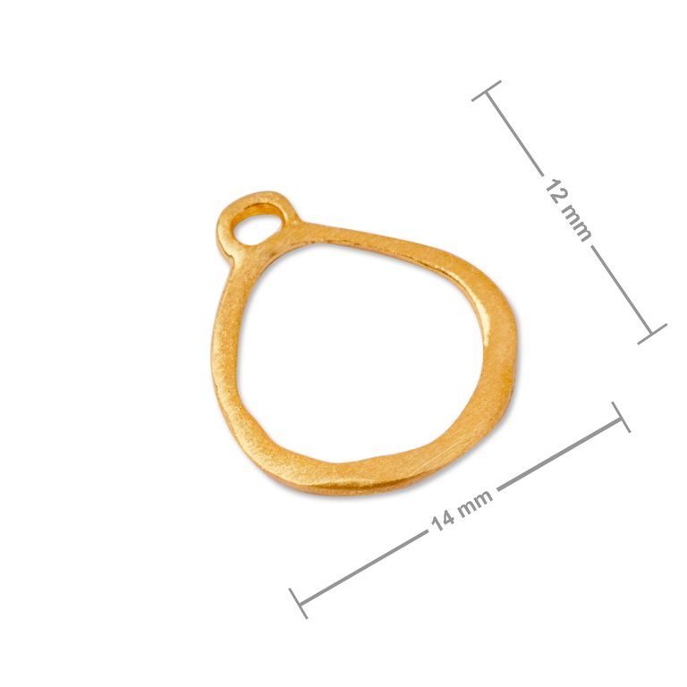 Amoracast pendant organic circle 14x12mm gold-plated