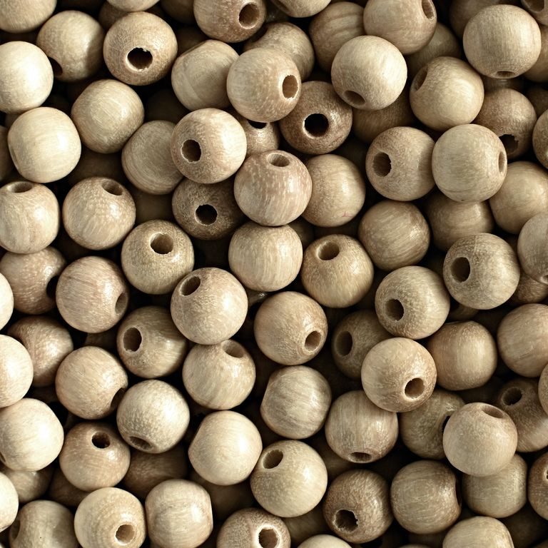Dřevěné korálky kulička 6mm přírodní