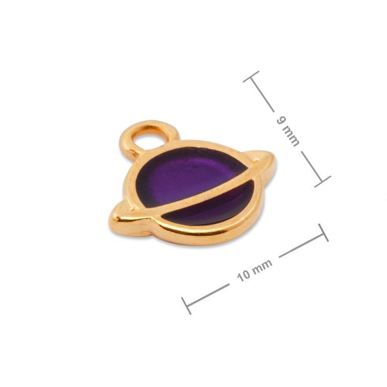 Manumi pendant purple little planet 10x9mm gold-plated