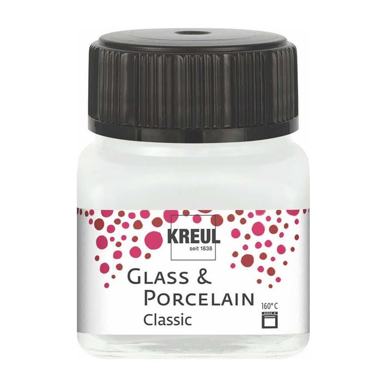 Barva na sklo a porcelán KREUL classic 20ml krémová bílá