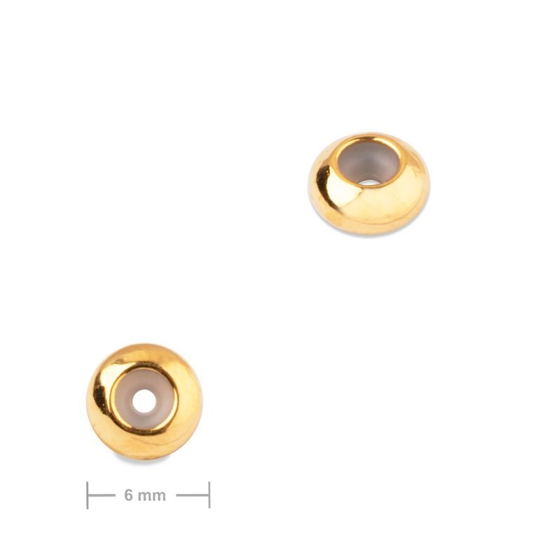 Manumi spacer ring with silicone core 6x3mm gold-plated