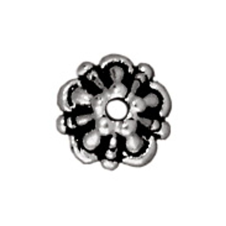 TierraCast bead cap Tiffany 5mm antique silver