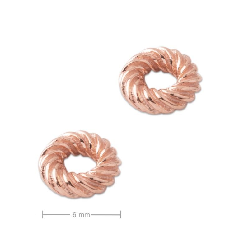 Silver spacer round bead rose gold-plated 6x3mm No.719