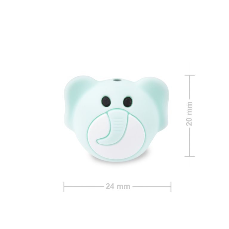 Silicone bead elephant Mint Green