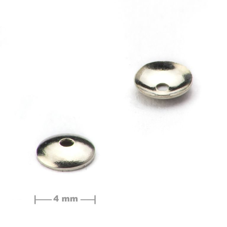Eyepin bead cap 4mm platinum