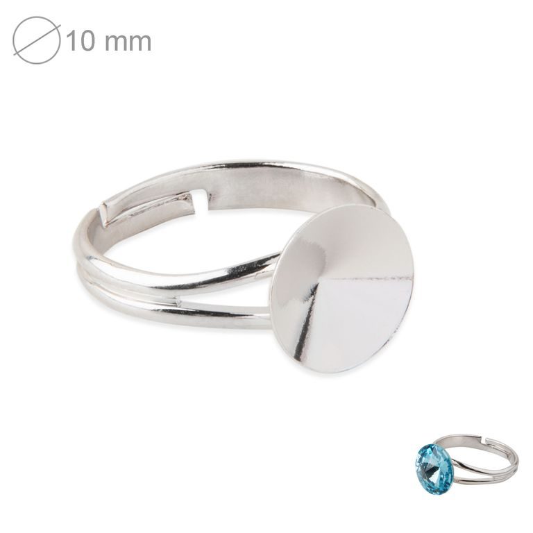 Rivoli prsten jednoduchý 10mm rhodium