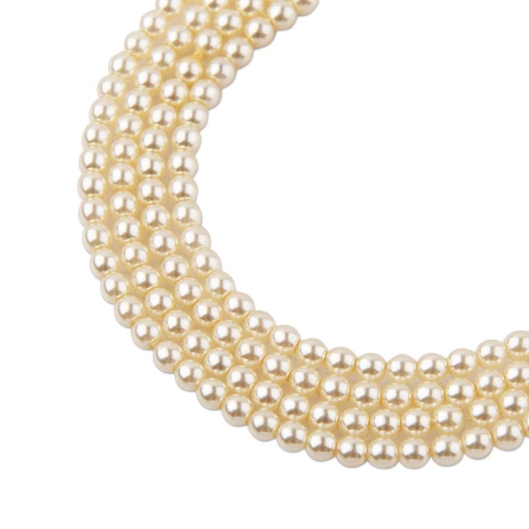 Glass pearls 3mm cream