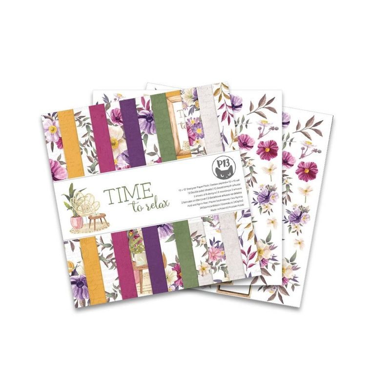 Set of double-sided papers for scrapbook 30x30cm 12 sheets P13 Time to relax