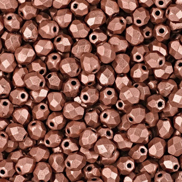 Manumi české broušené korálky 4mm Matte Metallic Copper