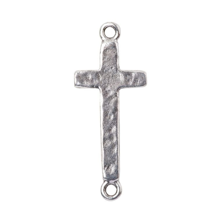 Nunn Design spojovací díl Charm křížek 31x13mm postříbřený