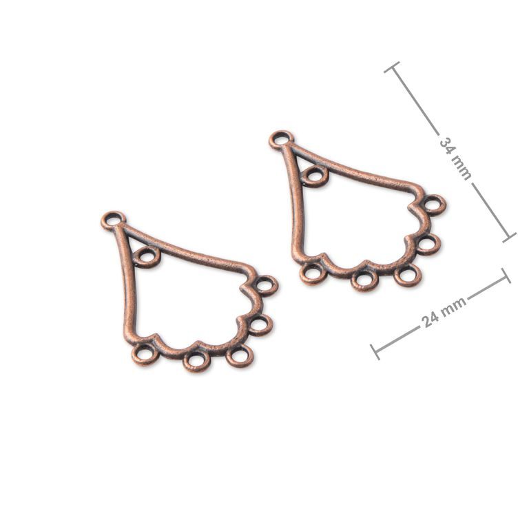 Chandelier earring findings 34x24mm antique copper