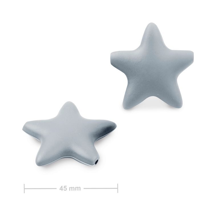 Silicone beads star 45x45mm Dim Grey
