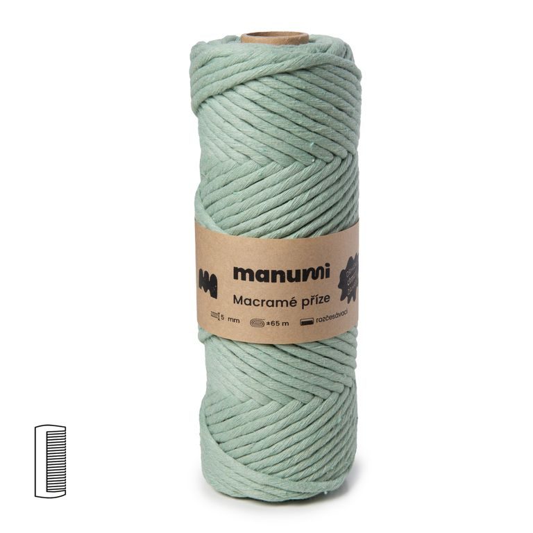 Manumi macramé twisted yarn 5mm eucalyptus