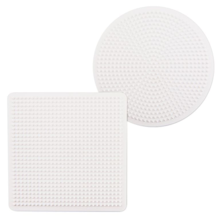 Set of 2 pegboards for ironing beads large circle and square