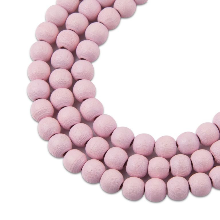 Wooden beads round 6mm pink