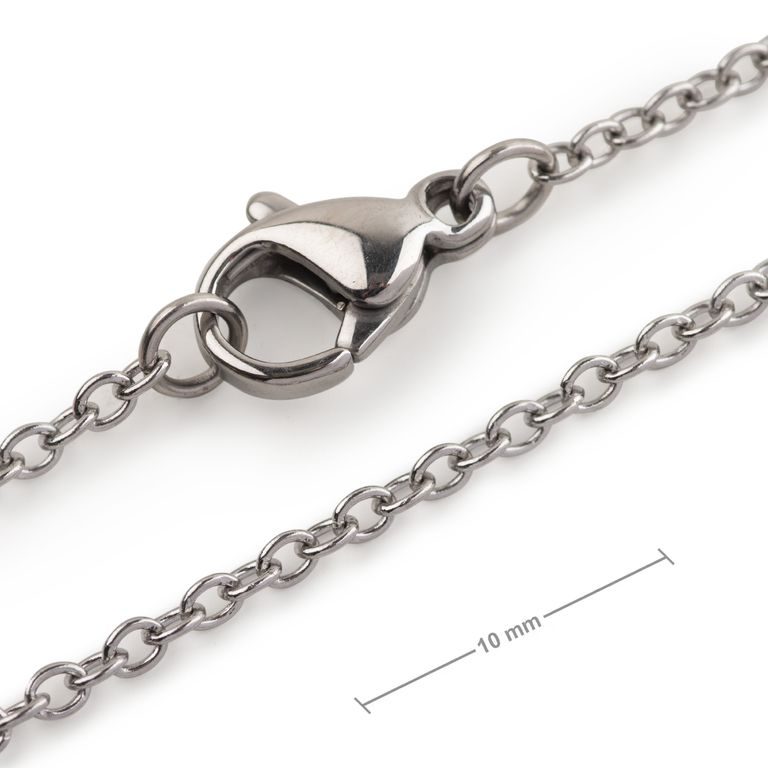 Stainless steel jewellery chain with 2mm link with a clasp 50cm