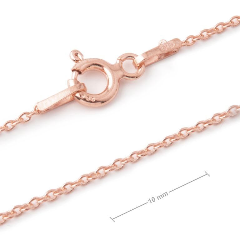 Silver chain with a clasp 45cm plated with 18K rose gold No.920