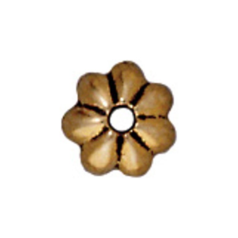 TierraCast bead cap Petal 5mm antique gold